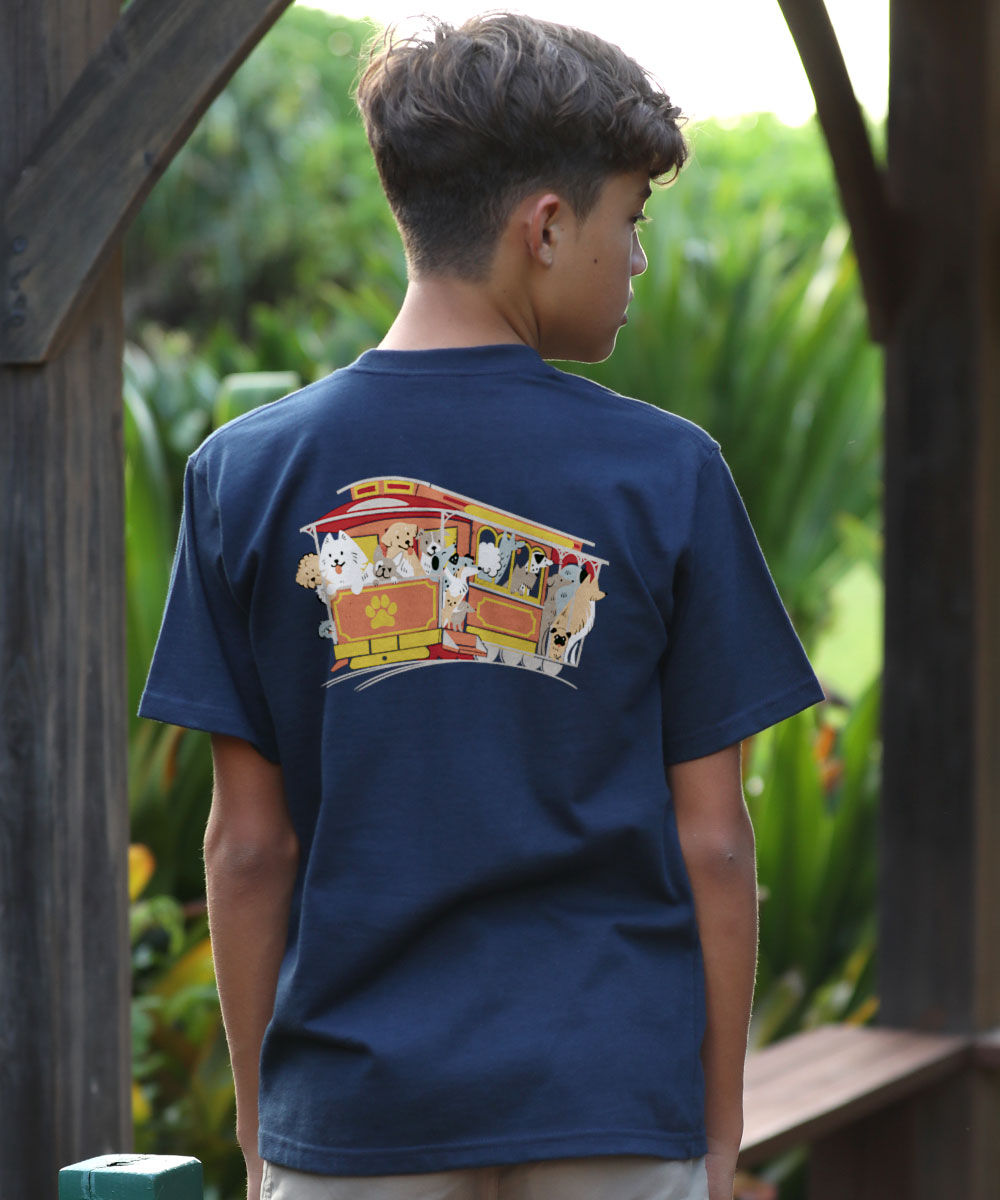 Dog Trolley - Navy Short Sleeve Crewneck T-Shirt
