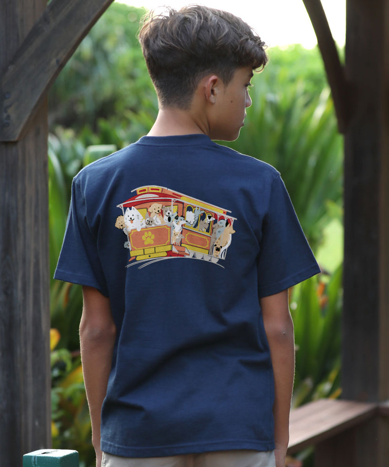 Dog Trolley - Navy Short Sleeve Crewneck T-Shirt