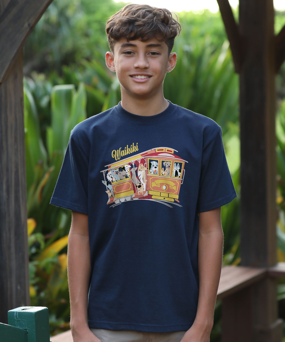 Dog Trolley - Navy Short Sleeve Crewneck T-Shirt