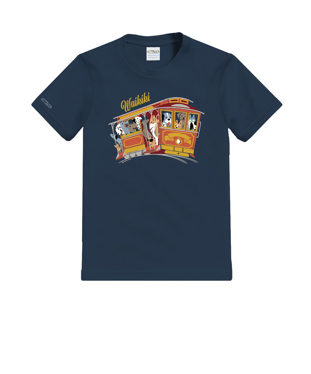 Dog Trolley - Navy Short Sleeve Crewneck T-Shirt