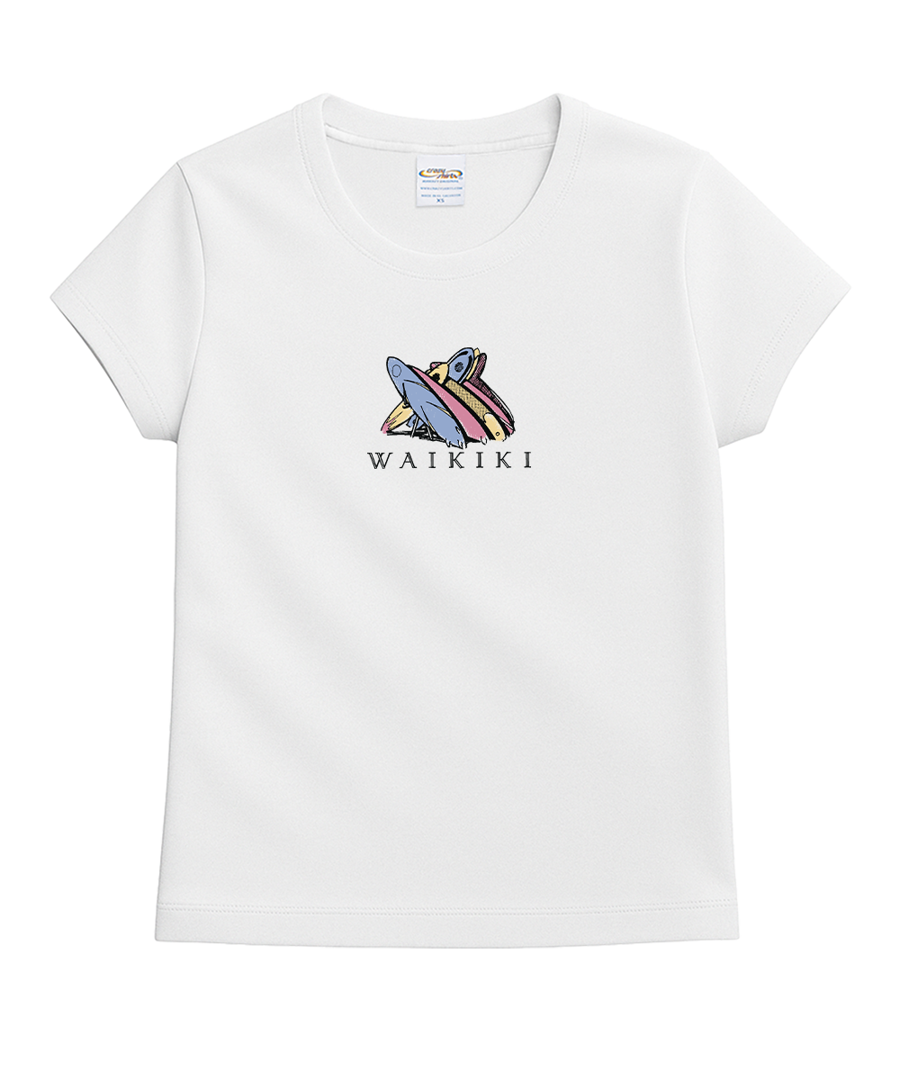 Waikiki Beach - White Short Sleeve Crewneck T-Shirt