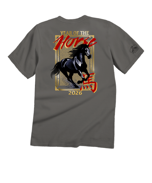 Year Of The Horse 2026 - Crater Dyed® Short Sleeve Crewneck T-Shirt Year Of The Horse 2026 - Crater Dyed® Short Sleeve Crewneck T-Shirt