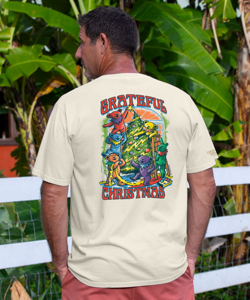 Grateful Dead Setting Up For Santa - Coconut Dyed Short Sleeve Crewneck T-Shirt
