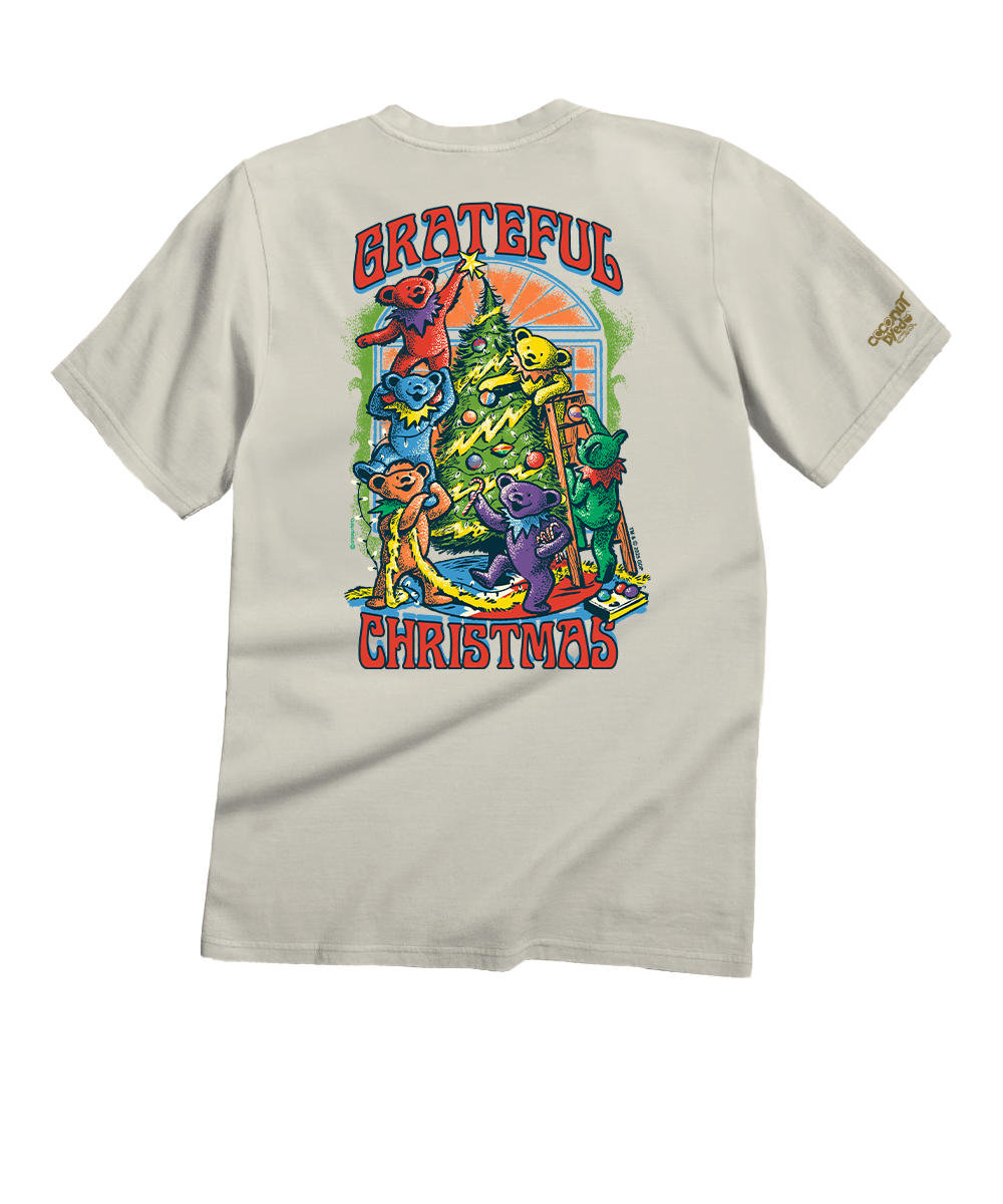 Grateful Dead Setting Up For Santa - Coconut Dyed Short Sleeve Crewneck T-Shirt