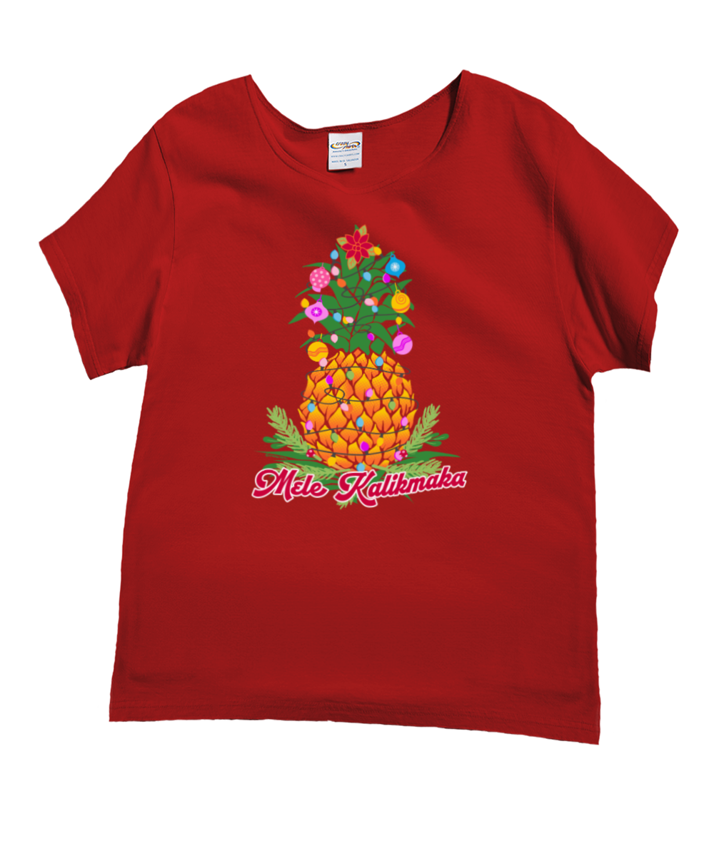 Mele Paina - Red Short Sleeve Scoop Neck T-Shirt
