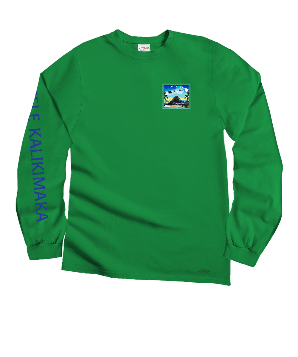 Aloha From The Islands - Christmas Green Long Sleeve Crewneck T-Shirt