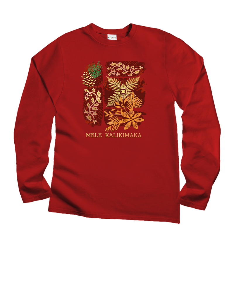 Christmas Montage - Red Long Sleeve Crewneck T-Shirt - View 1
