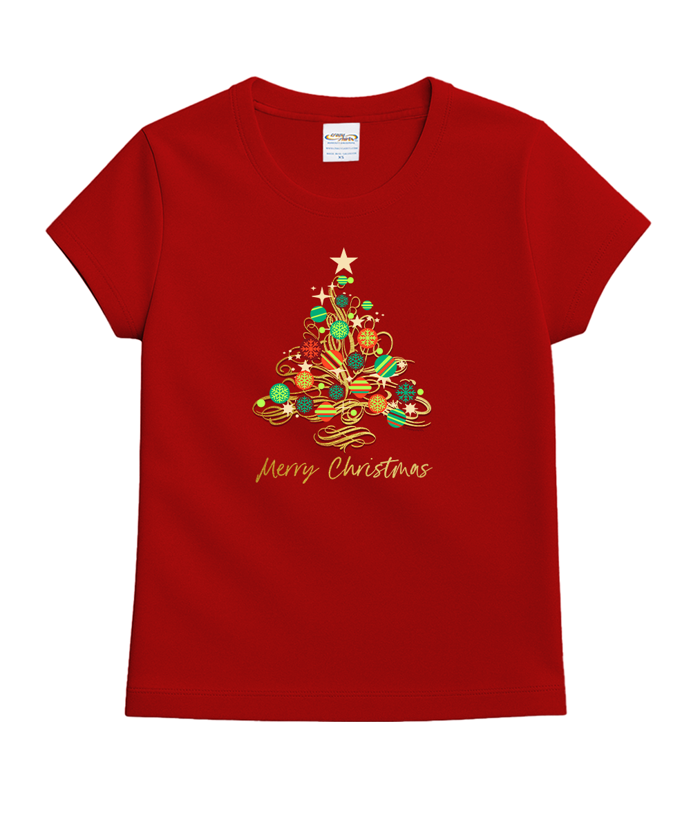 Christmas Tree Foil - Red Short Sleeve Crewneck T-Shirt