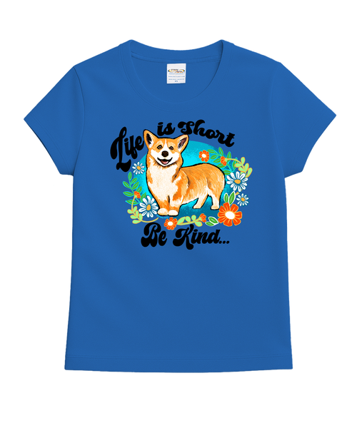 トップス i shii Clubman t-shirt Life Is Short - Blue Hawaii Dyed Short Sleeve Crewneck T-Shirt