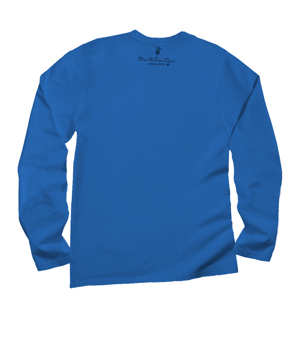 Snowman Snowflakes - Blue Hawaii Dyed Long Sleeve Crewneck T-Shirt