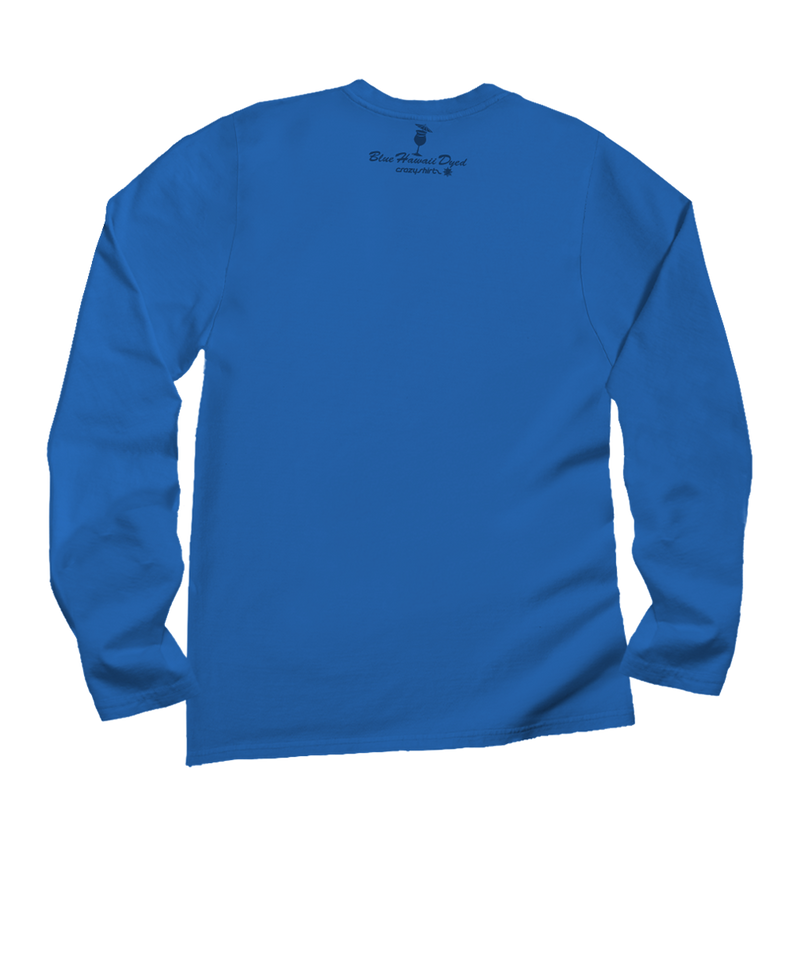 Snowman Snowflakes - Blue Hawaii Dyed Long Sleeve Crewneck T-Shirt - View 4