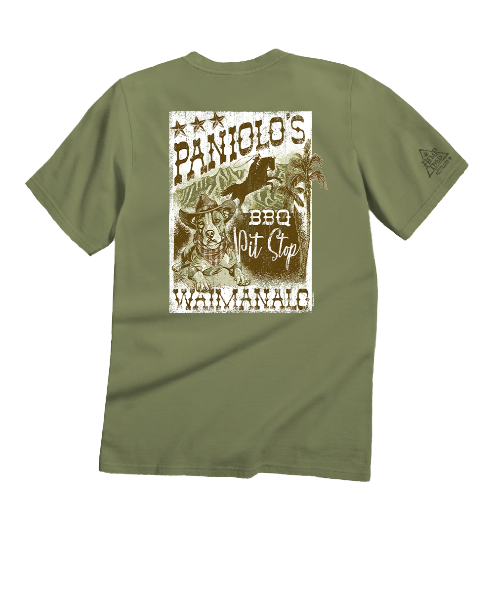 Paniolo&#x27;s Pit Stop - Hemp Dyed Short Sleeve Crewneck T-Shirt