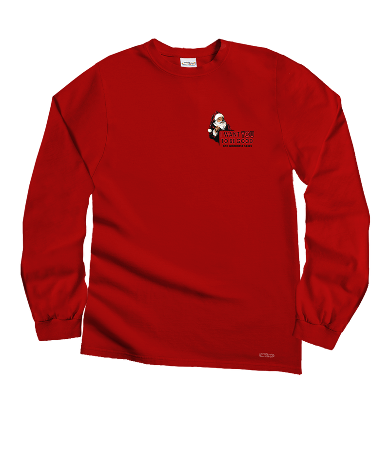 Be Good - Red Long Sleeve Crewneck T-Shirt - View 4