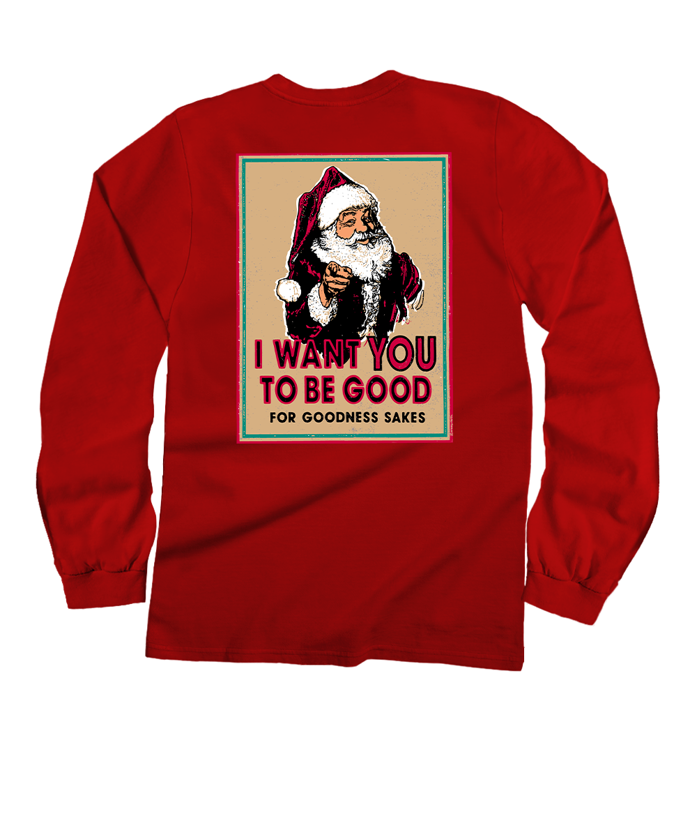 Be Good - Red Long Sleeve Crewneck T-Shirt