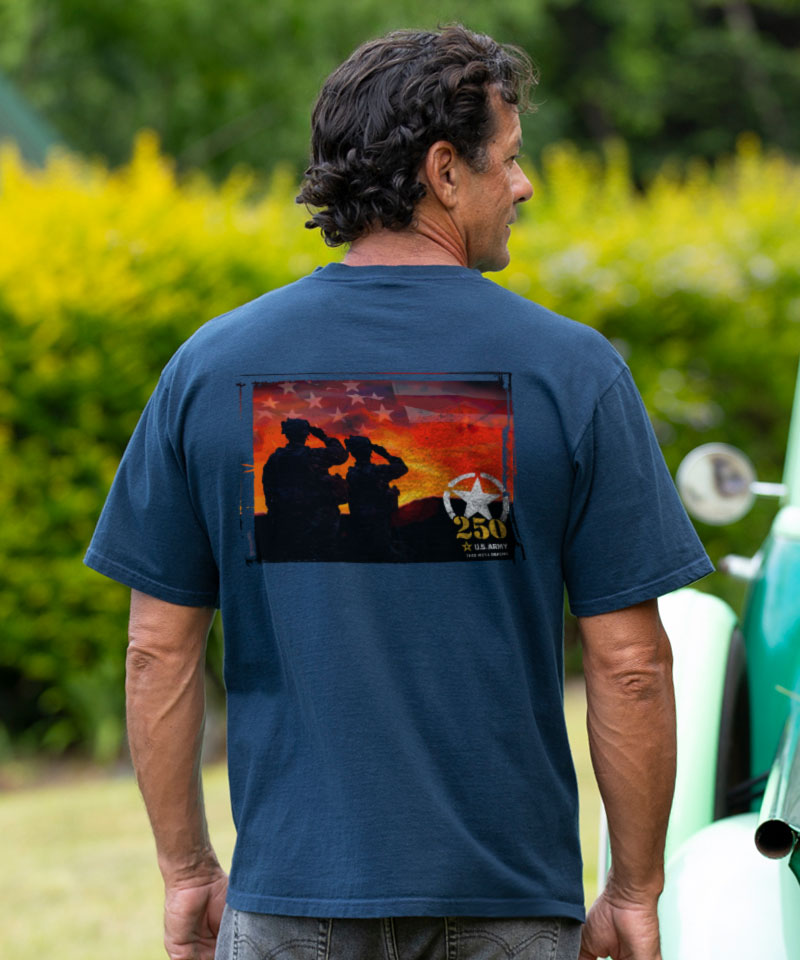 US Army 250th Scenic - Navy Short Sleeve Crewneck T-Shirt