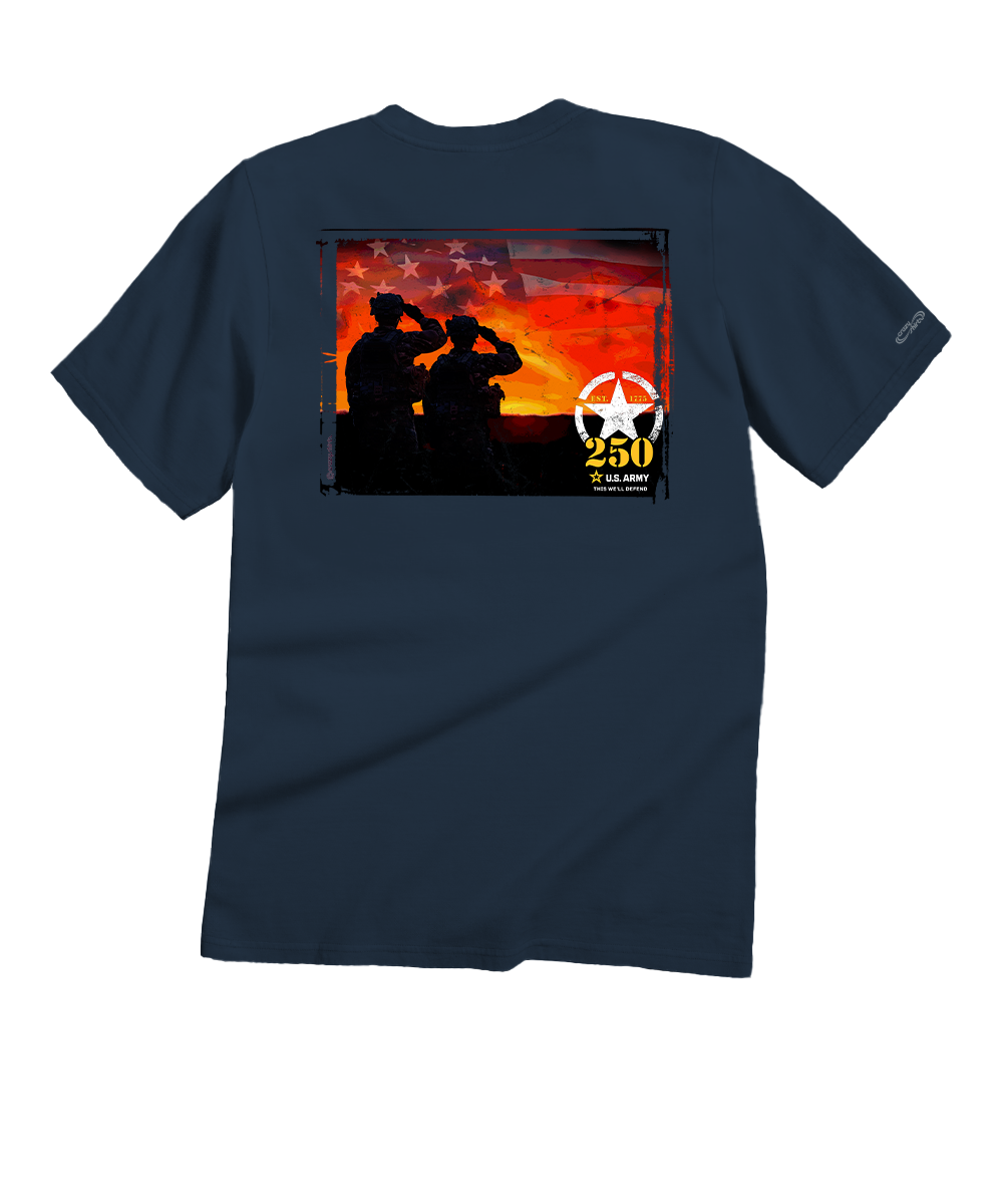 US Army 250th Scenic - Navy Short Sleeve Crewneck T-Shirt