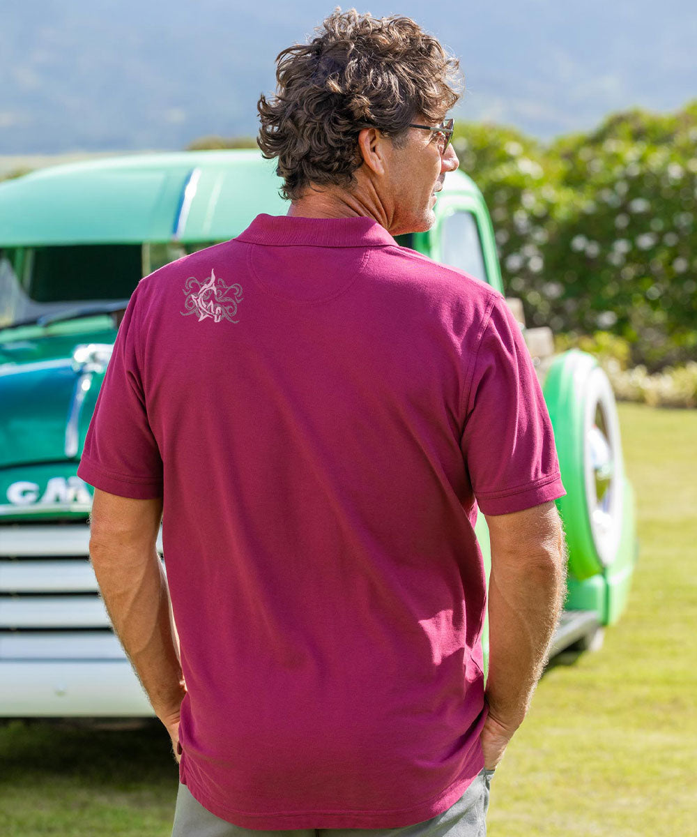 Mano Tapa - Wine Dyed Short Sleeve Oceanfront Polo Shirt