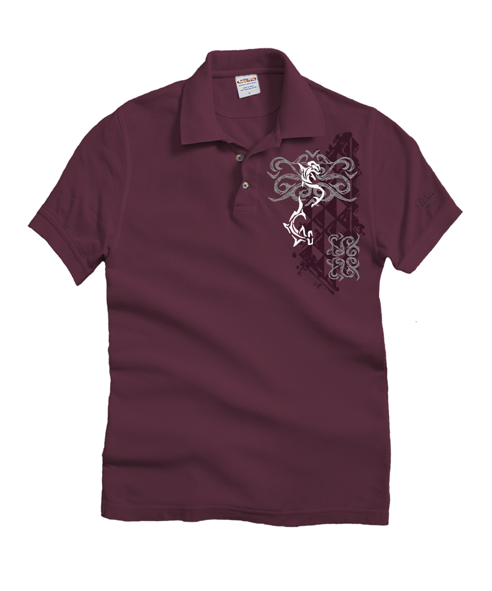 Mano Tapa - Wine Dyed Short Sleeve Oceanfront Polo Shirt