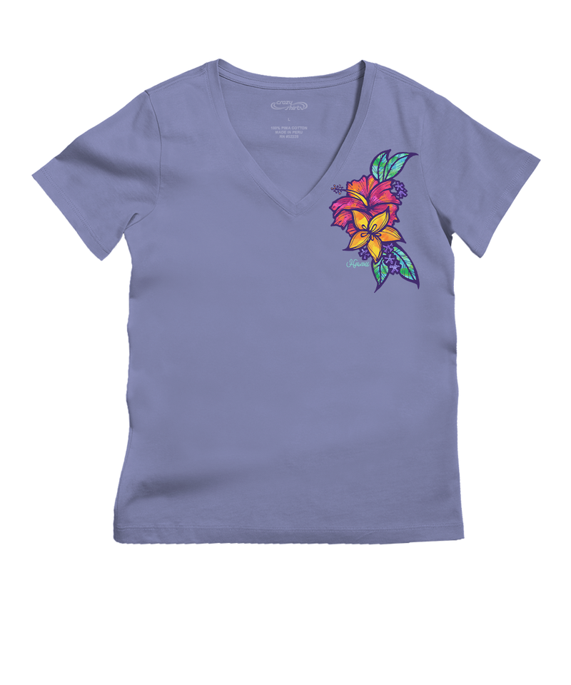 Freshie Mini - Periwinkle Short Sleeve Pima V-Neck T-Shirt