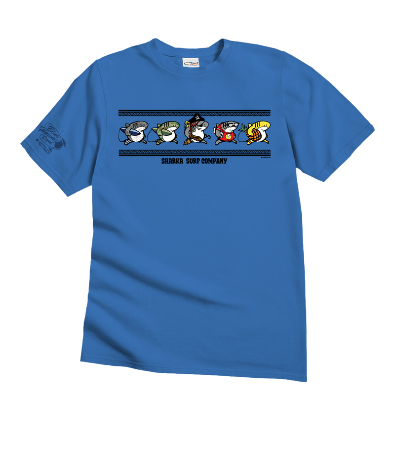 Sharka™ Linear Band - Blue Hawaii Dyed Short Sleeve Crewneck T-Shirt