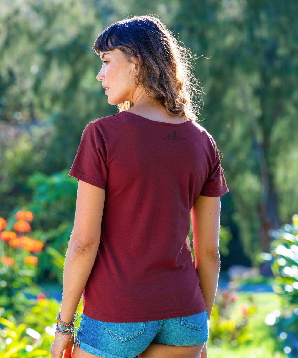 Turtle Trio Band - Pomegranate Dyed Short Sleeve Scoop Neck T-Shirt