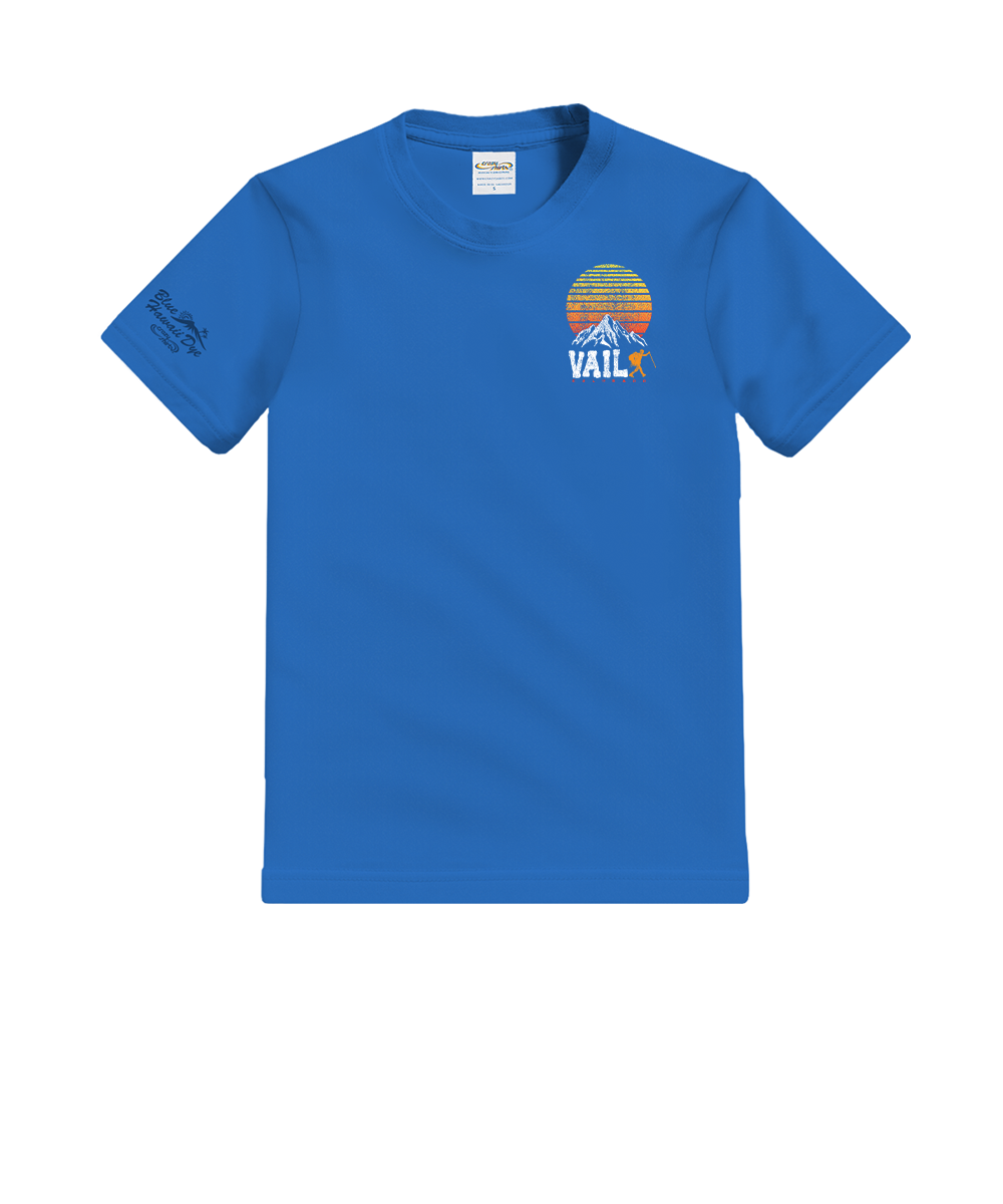 Vail Hiker Sunrise - Blue Hawaii Dyed Short Sleeve Crewneck T-Shirt