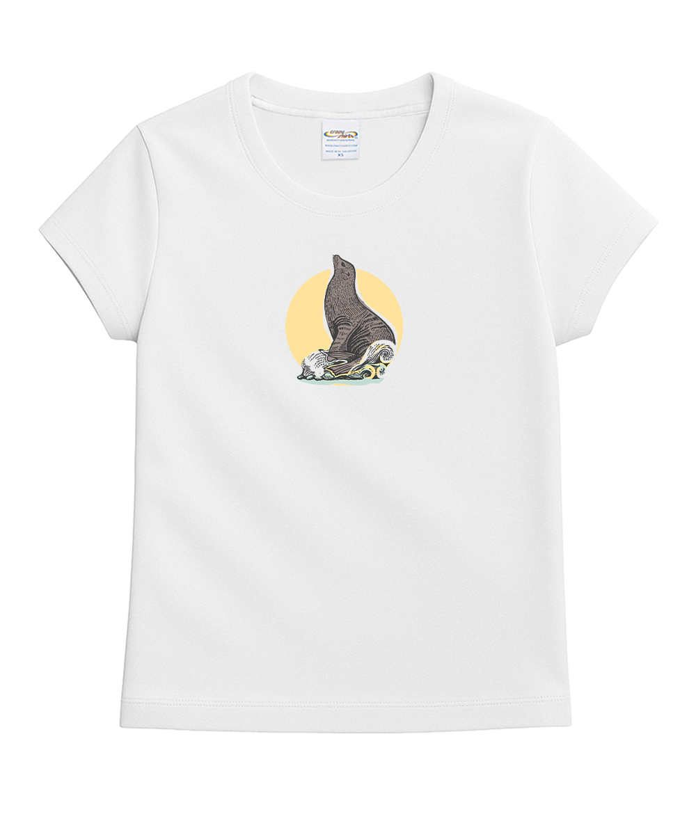 White t-shirt with a graphic design on a white background View 4