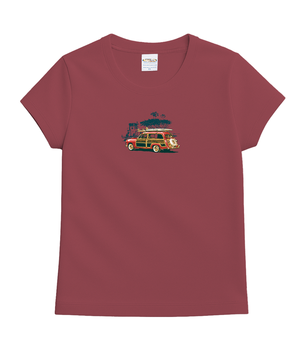 Laguna Beach Woody - Paradise Red Dyed Short Sleeve Crewneck T-Shirt