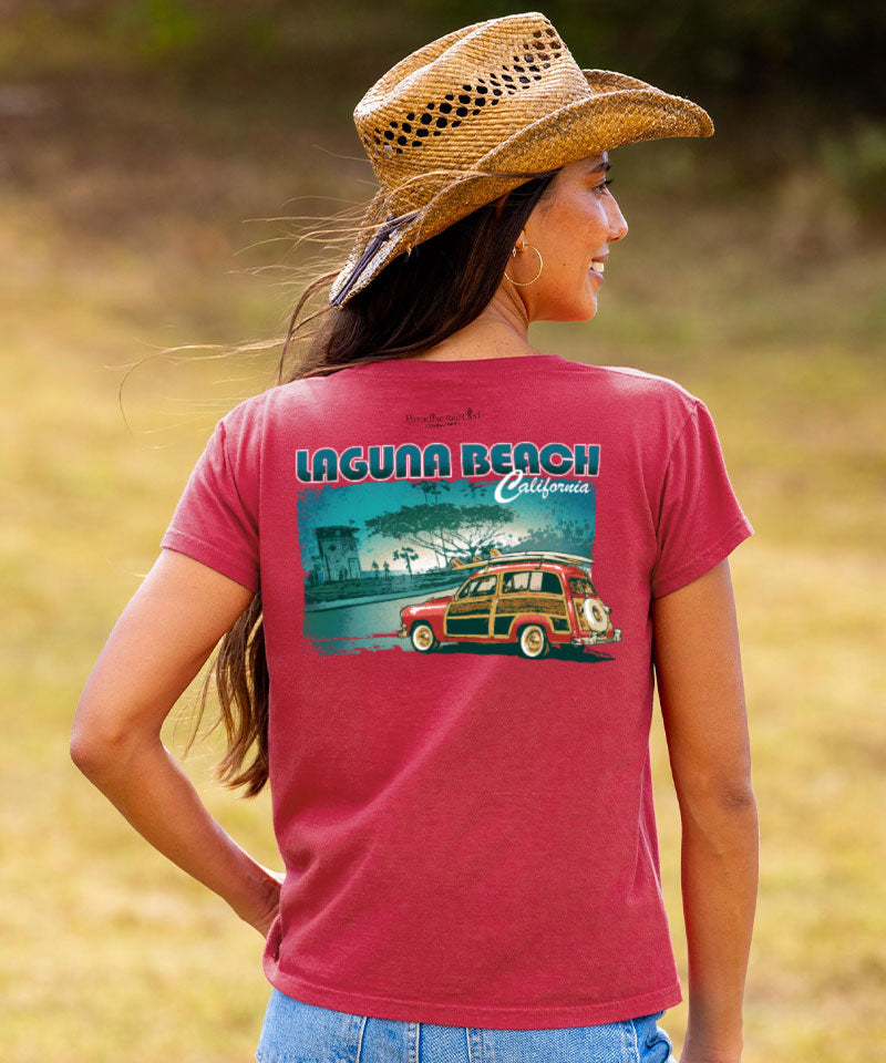 Laguna Beach Woody - Paradise Red Dyed Short Sleeve Crewneck T-Shirt