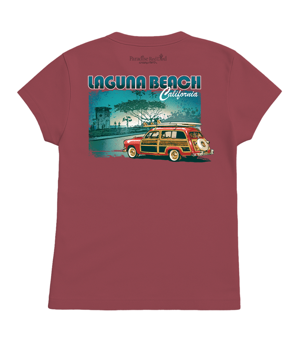 Laguna Beach Woody - Paradise Red Dyed Short Sleeve Crewneck T-Shirt