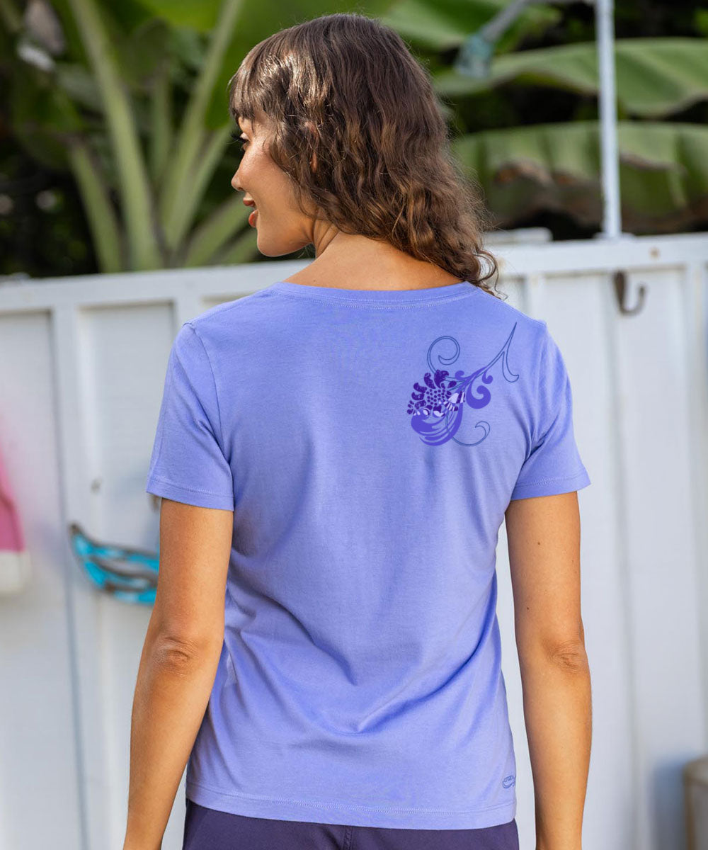 Waterfalls - Periwinkle Short Sleeve Pima V-Neck T-Shirt