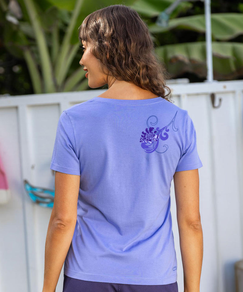 Waterfalls - Periwinkle Short Sleeve Pima V-Neck T-Shirt