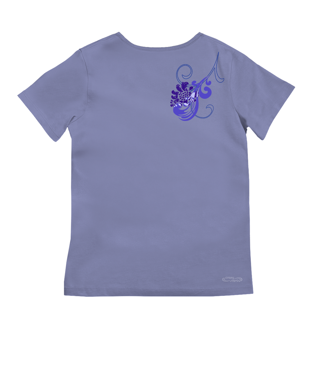 Waterfalls - Periwinkle Short Sleeve Pima V-Neck T-Shirt