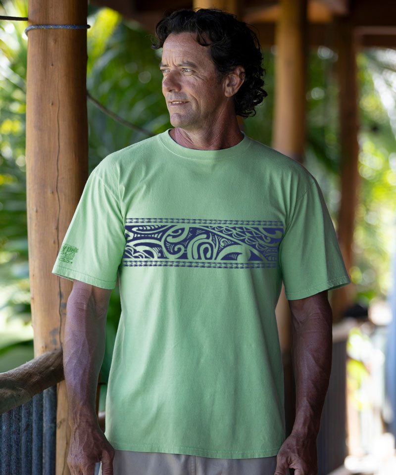 Tribal Tatoa Band - Key Lime Dyed Short Sleeve Crewneck T-Shirt