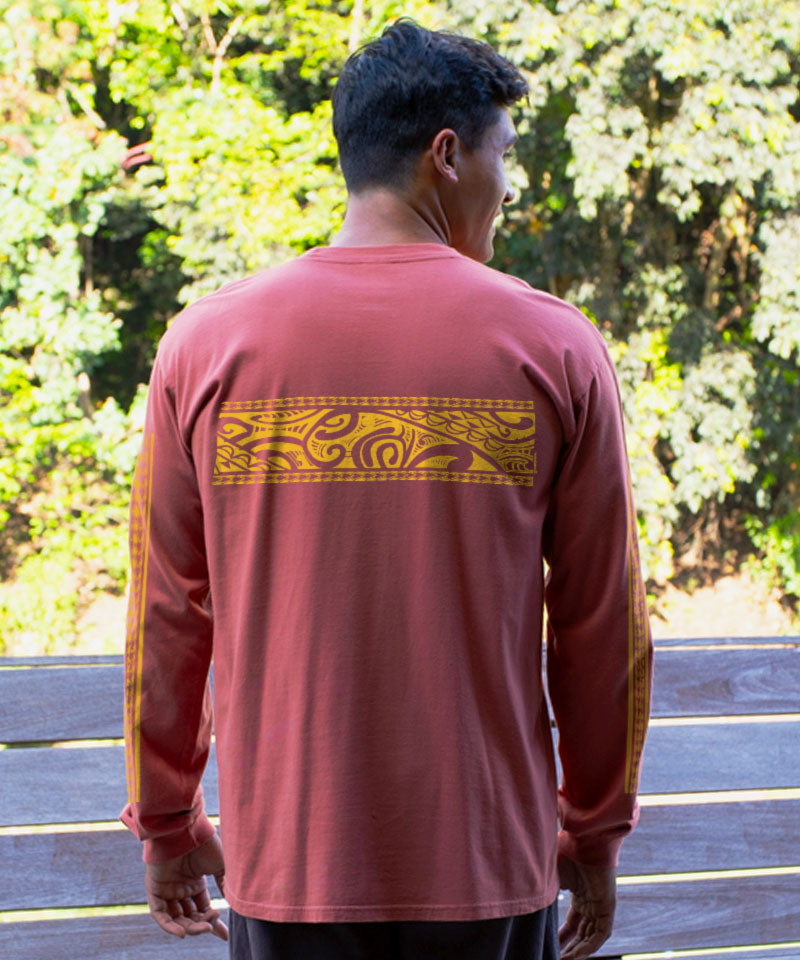 Tribal Tatoa Band - Chile Dyed Long Sleeve Crewneck T-Shirt