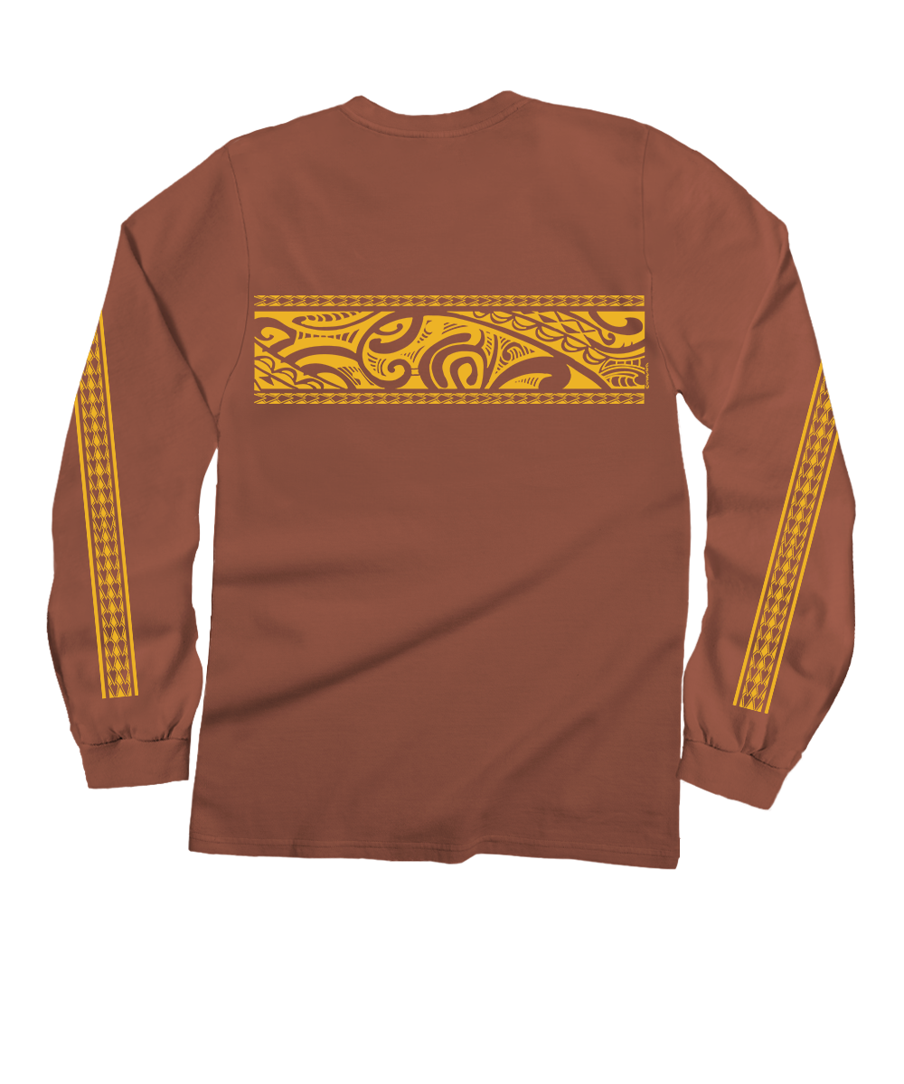 Tribal Tatoa Band - Chile Dyed Long Sleeve Crewneck T-Shirt