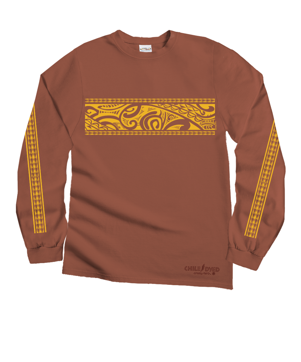 Tribal Tatoa Band - Chile Dyed Long Sleeve Crewneck T-Shirt