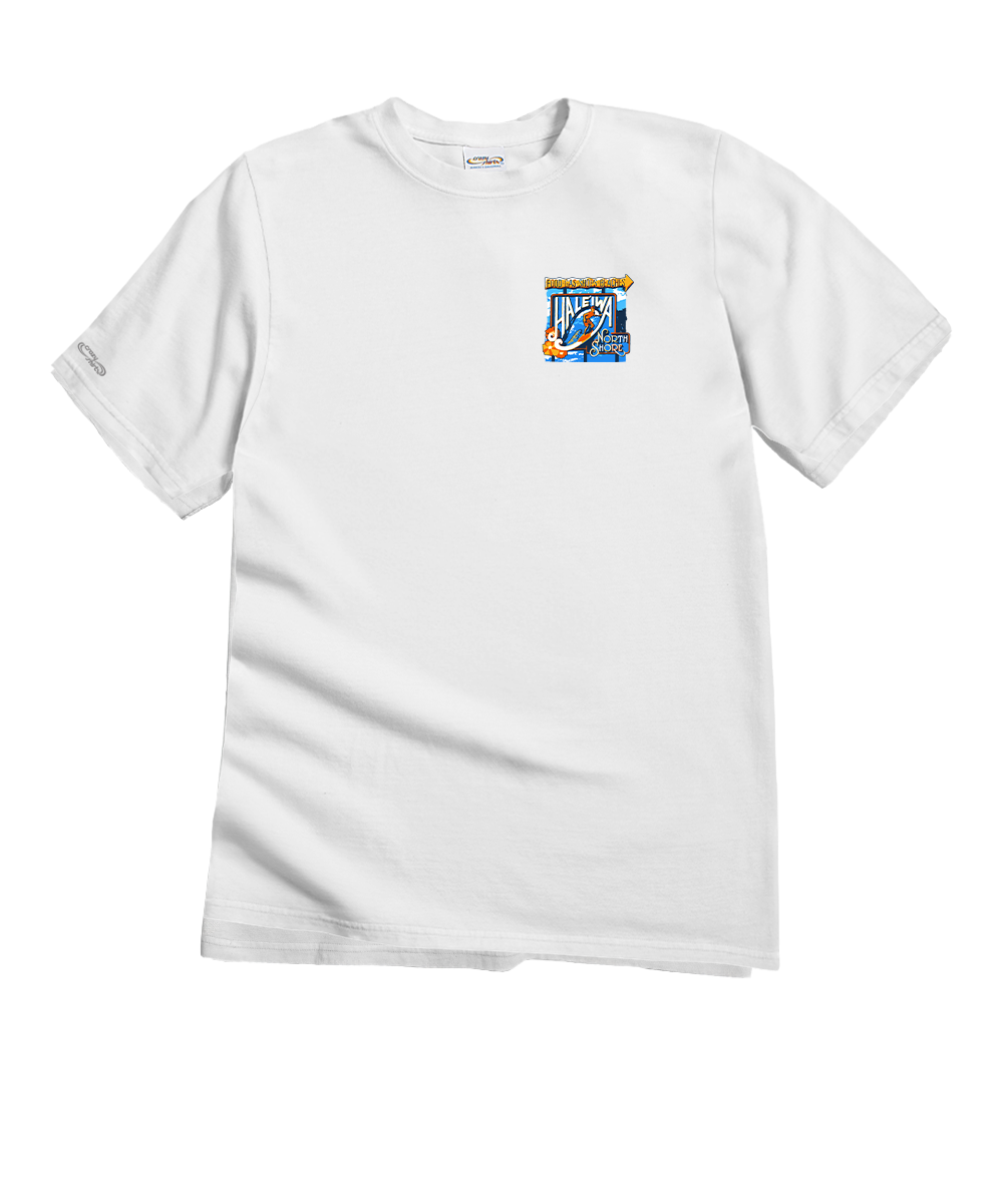 Haleiwa North Shore Collage - White Short Sleeve Crewneck T-Shirt