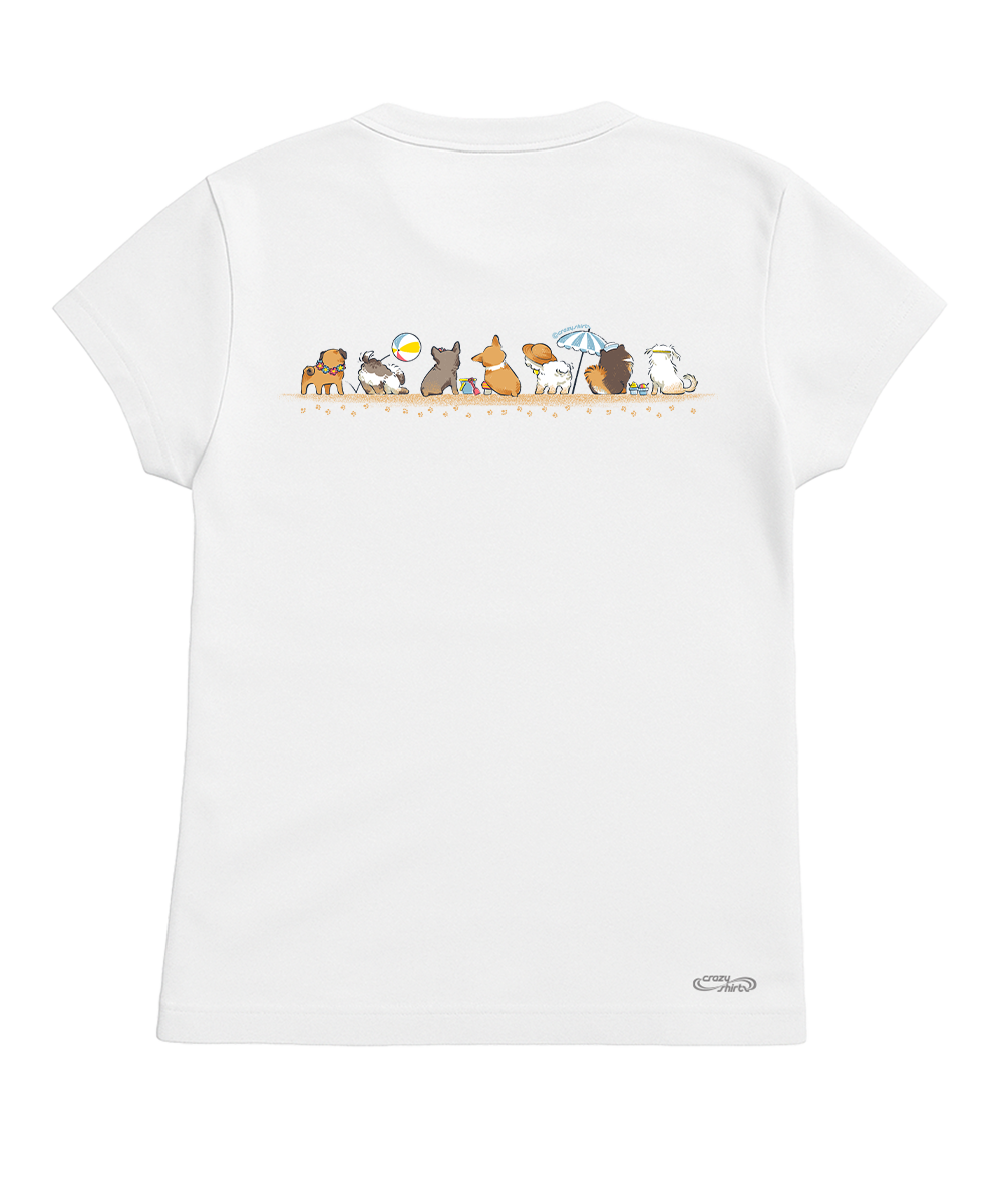 Beach Pups - White Short Sleeve Crewneck T-Shirt