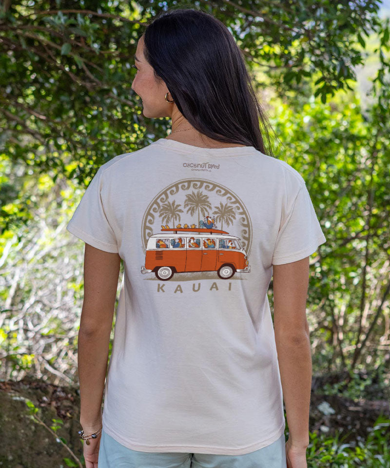 Volkswagen Chicken Van - Coconut Dyed Short Sleeve Crewneck T-Shirt - View 2
