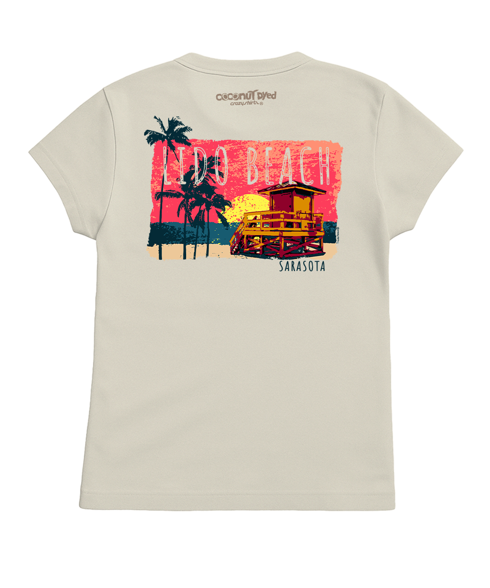 Painted Lido Beach - Coconut Dyed Short Sleeve Crewneck T-Shirt