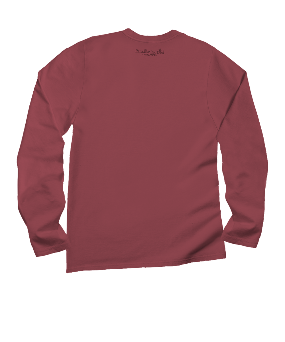 Love Vail Deer - Paradise Red Dyed Long Sleeve Crewneck T-Shirt