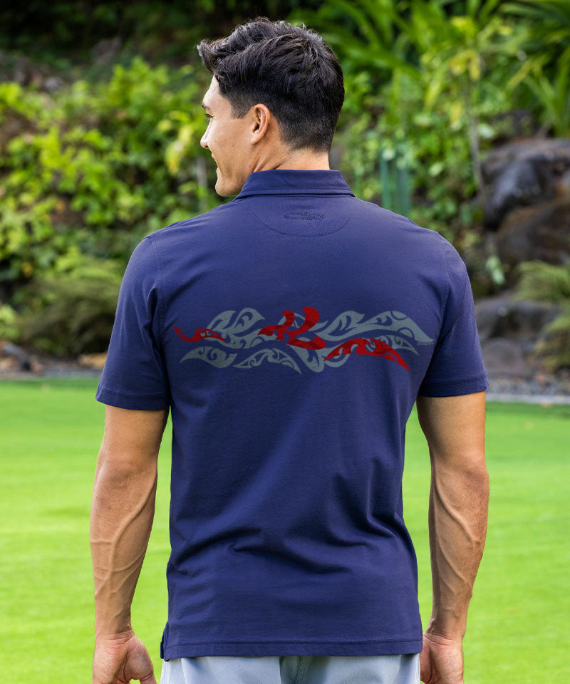 Linear Ti - Indigo Short Sleeve Pima Polo
