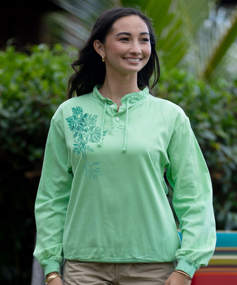 Manuwahe - Key Lime Dyed Long Sleeve Lightweight Pullover