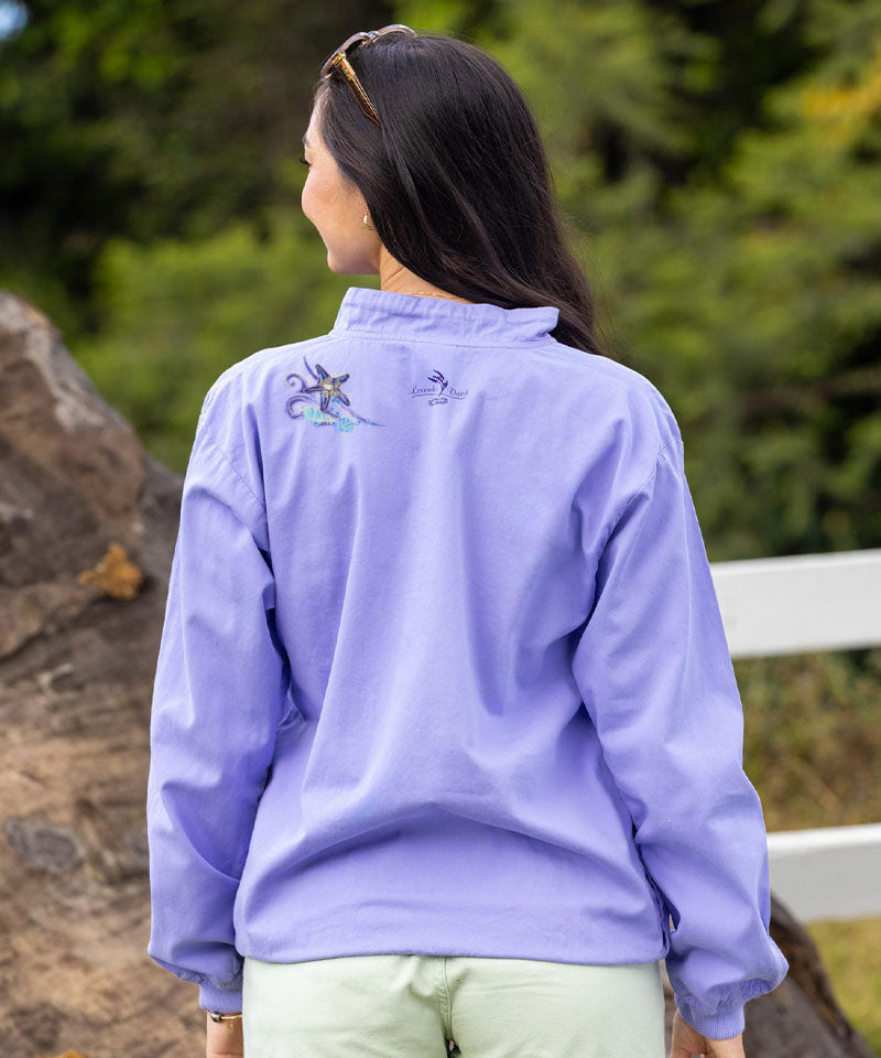 Sea Life Shells - Lavender Dyed Long Sleeve Lightweight Pullover