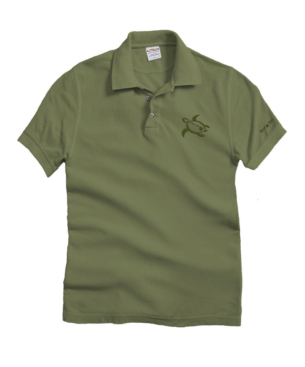 Paradise Honu - Hemp Dyed Short Sleeve Oceanfront Polo Shirt