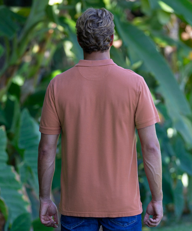 Ali&#x27;i Paddles - Chile Dyed Short Sleeve Oceanfront Polo Shirt