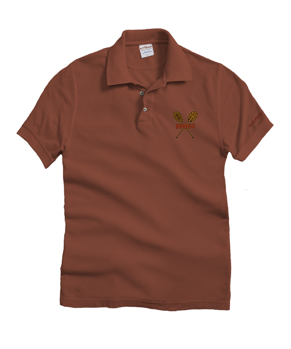Ali&#x27;i Paddles - Chile Dyed Short Sleeve Oceanfront Polo Shirt