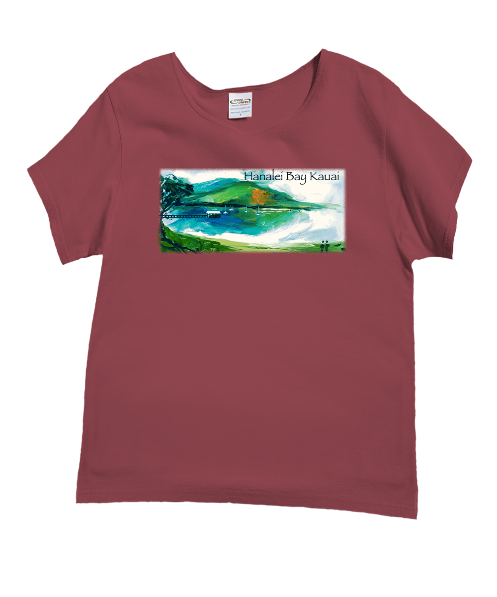 Hanalei Bay Paint - Paradise Red Dyed Short Sleeve Scoop Neck T-Shirt