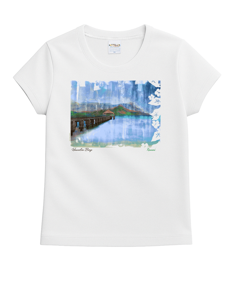 Painted Hanalei - White Short Sleeve Crewneck T-Shirt
